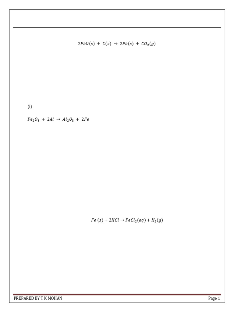 Chemical Reactions and Equations Guide | PDF | Chemical Reactions | Oxide