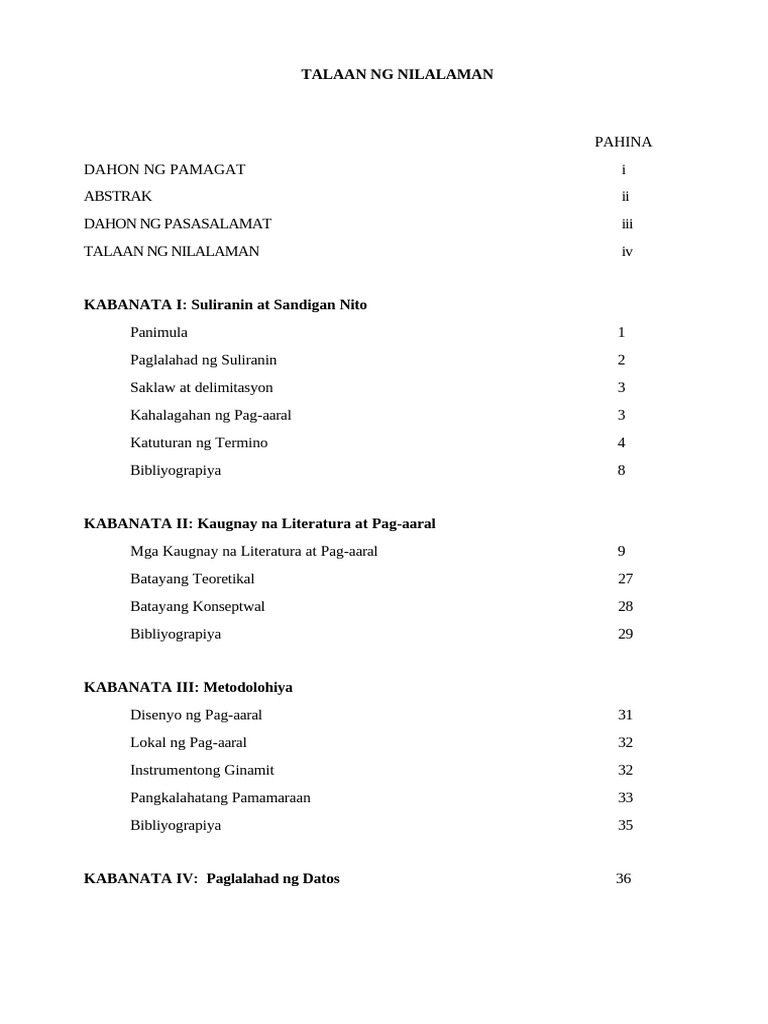 Talaan NG Nilalaman | PDF