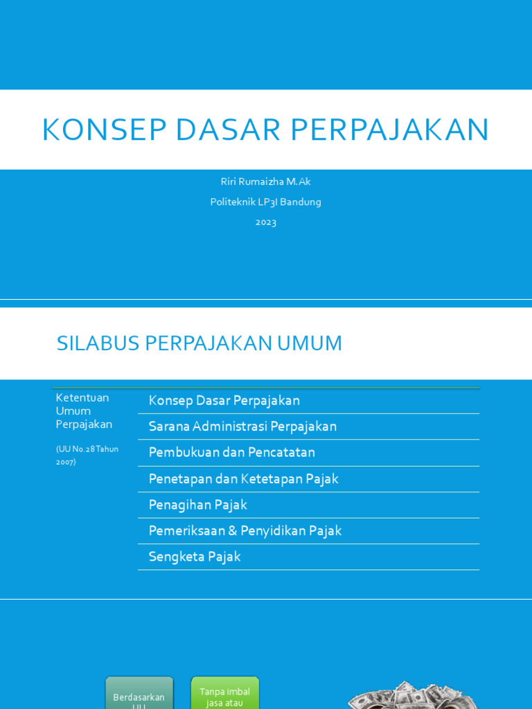Konsep Dasar Perpajakan di Indonesia | PDF