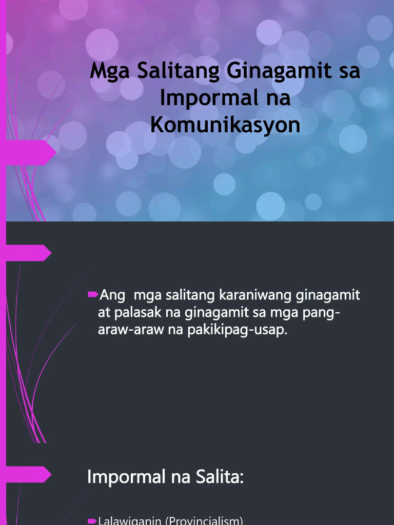 Impormal Na Komunikasyon | PDF