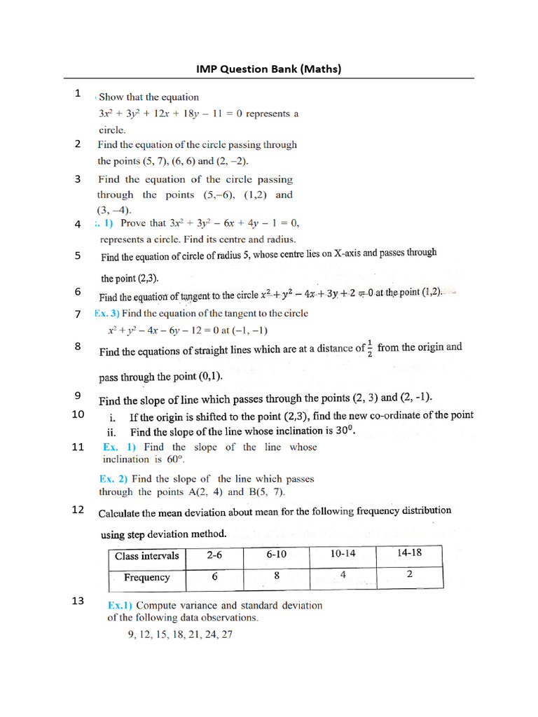 Banque de Questions IMP en Maths | PDF