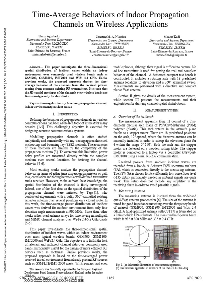 Indoor Wireless Channel Propagation Analysis | PDF | Antenna (Radio ...