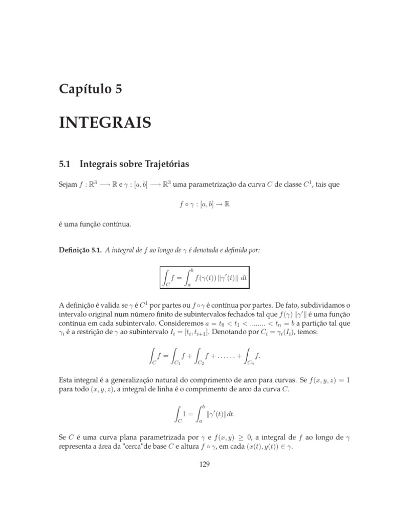 Integrais de Linha e Campos de Vetores | PDF | Integrante | Física ...