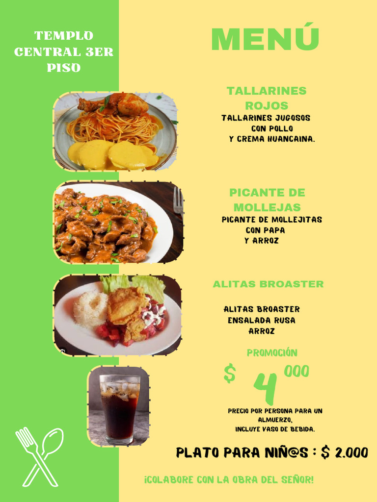 Menu Gratis Comida Saludable Verde | PDF