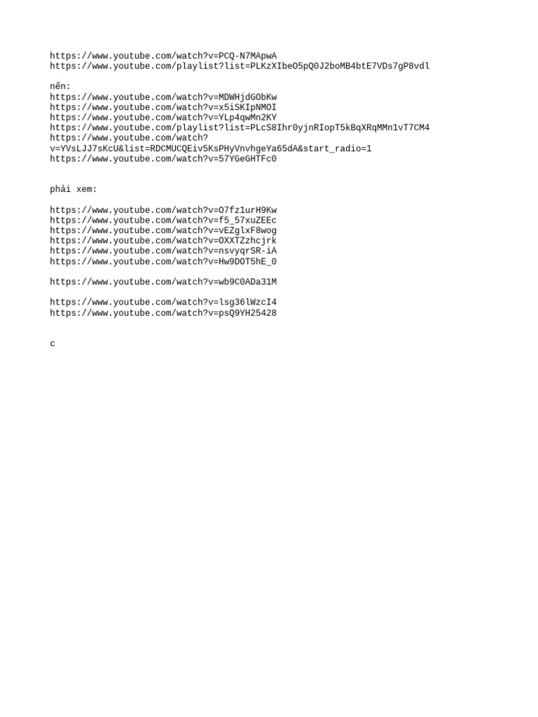 Must-Watch YouTube Video Links | PDF