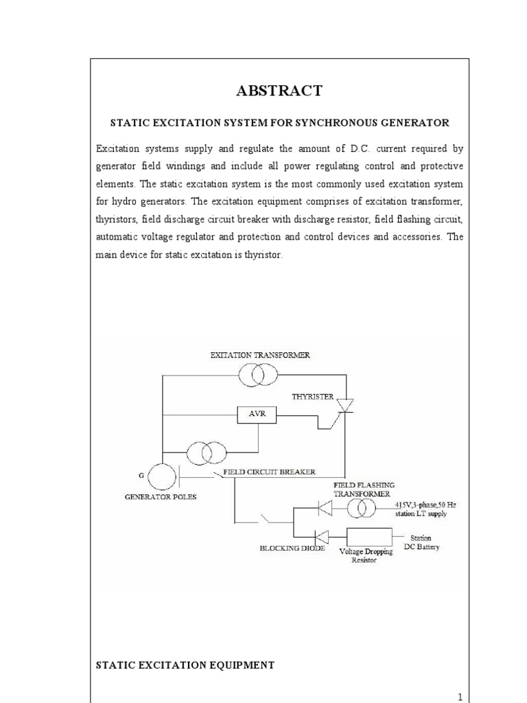 Static Excitation System Overview | PDF | Rectifier | Transformer