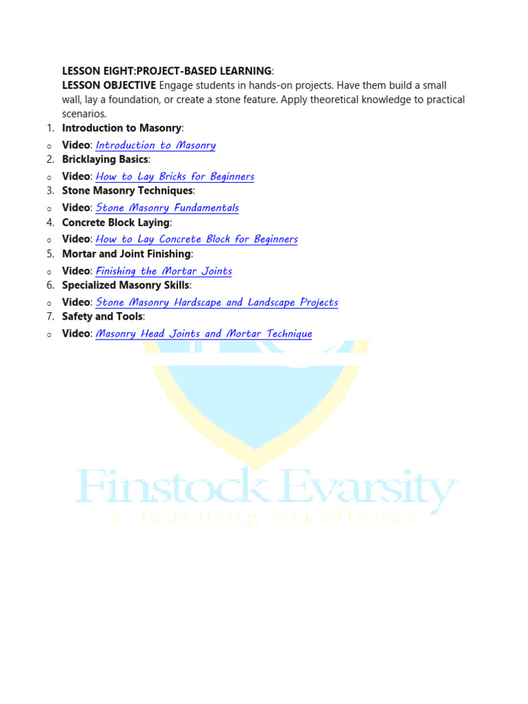 Lesson Eight Project-Based Learning | PDF