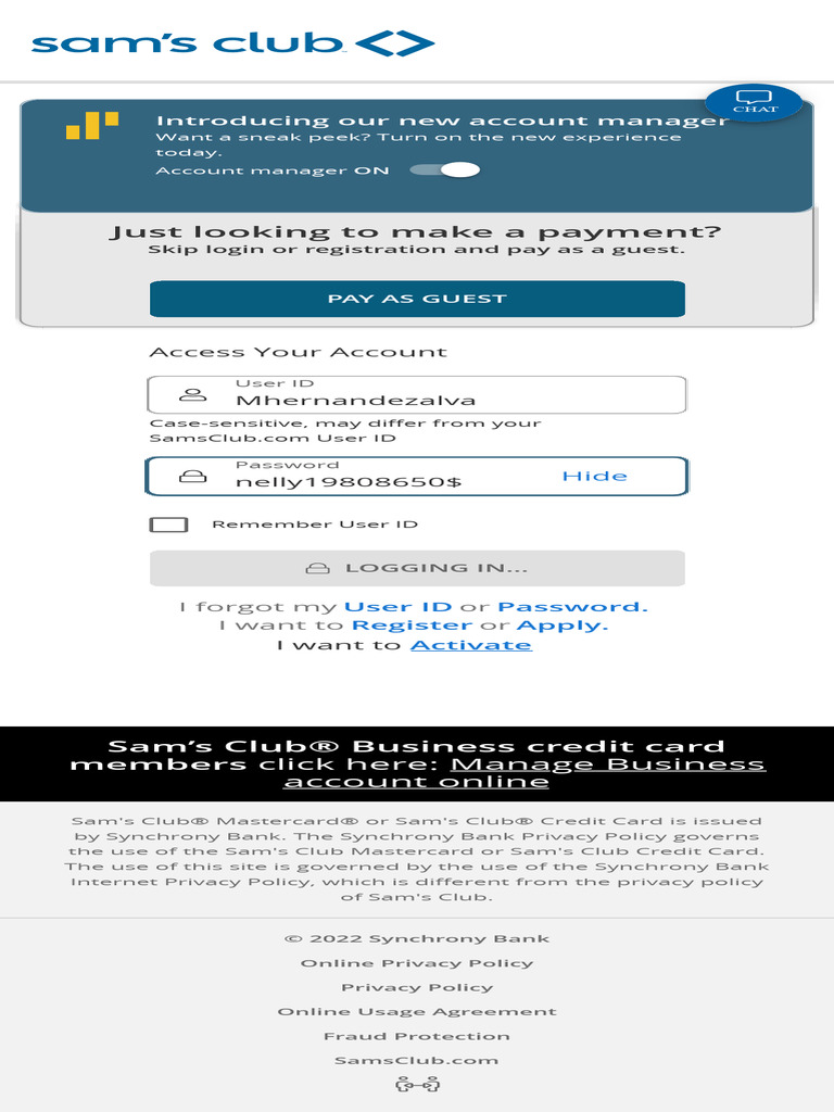 Manage Your Sam's Club Credit Card Account | PDF