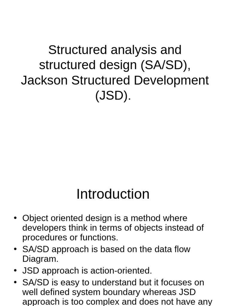 Overview of SA/SD and JSD Methodologies | PDF | Information Technology ...
