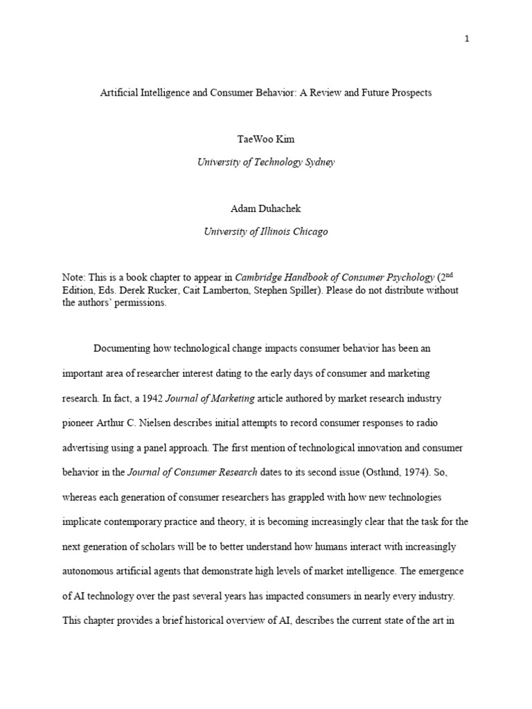 AI's Impact on Consumer Behavior Insights | PDF | Intelligence (AI ...