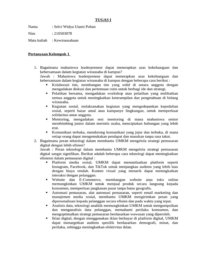 Strategi UMKM dan Pemasaran Digital | PDF