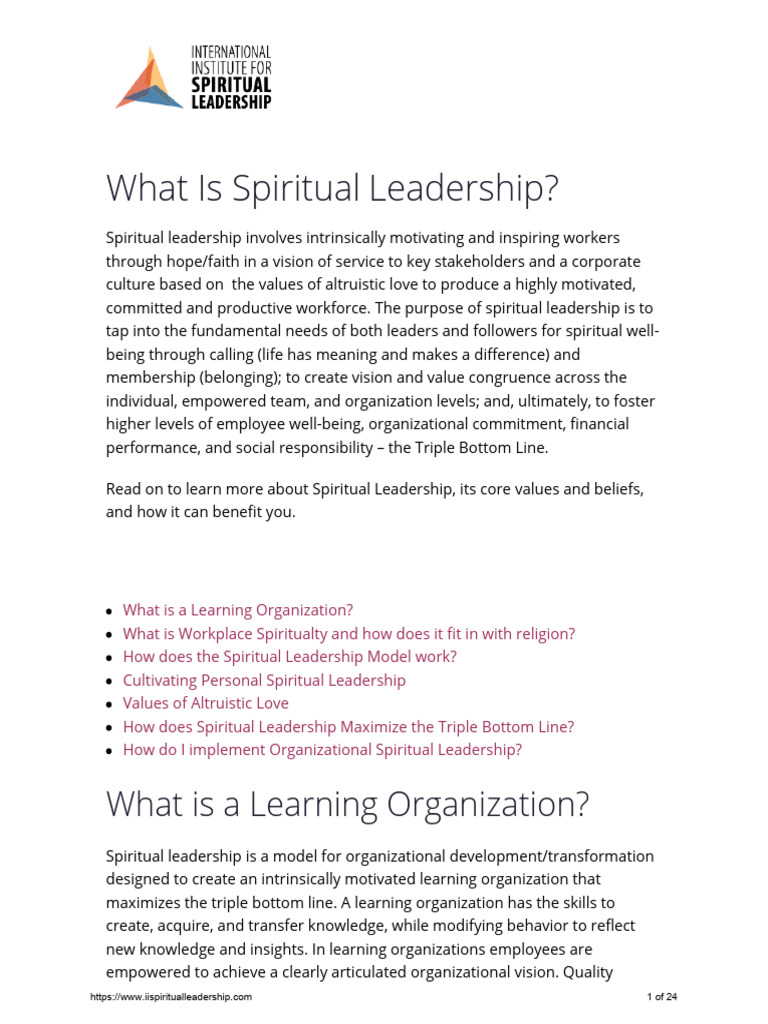 What Is Spiritual Leadership | PDF | Leadership | Spirituality