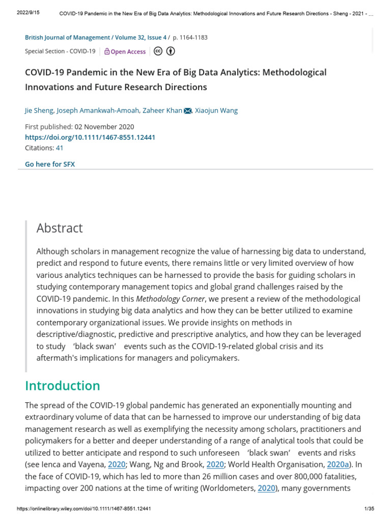 11-COVID 19 Pandemic in The New Era of Big Data Analytics ...