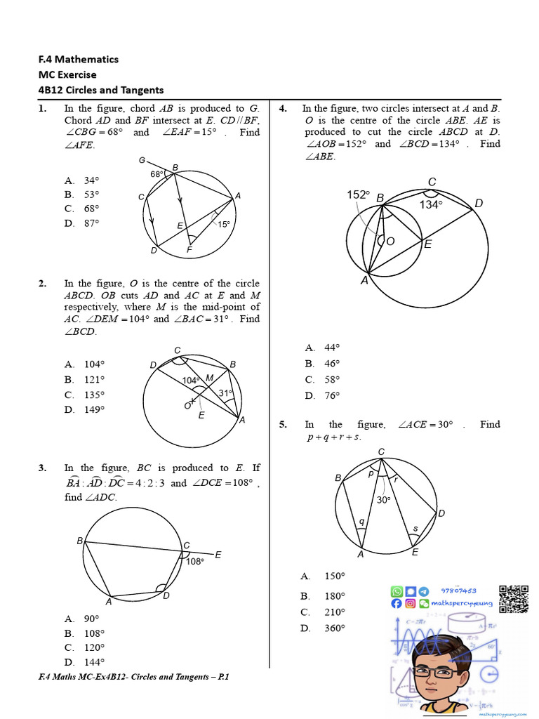 mc4b12 Circles and Tangents | PDF | Circle | Pi