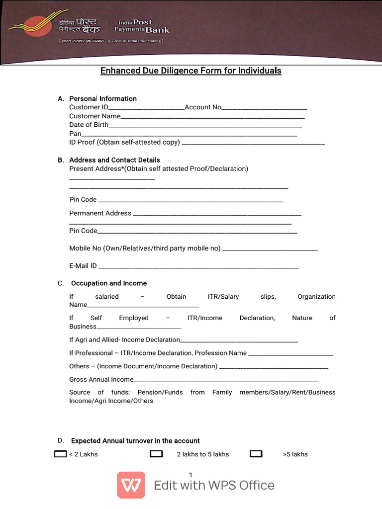 Enhanced Due Diligence Form for Individuals | PDF | Personal ...