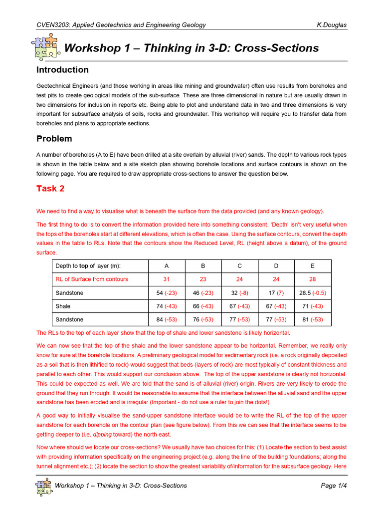 3-D Cross-Section Visualization in Geotech | PDF | Sand | Geotechnical ...