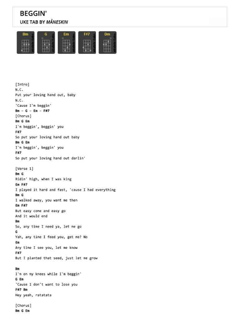 Beggin You | PDF