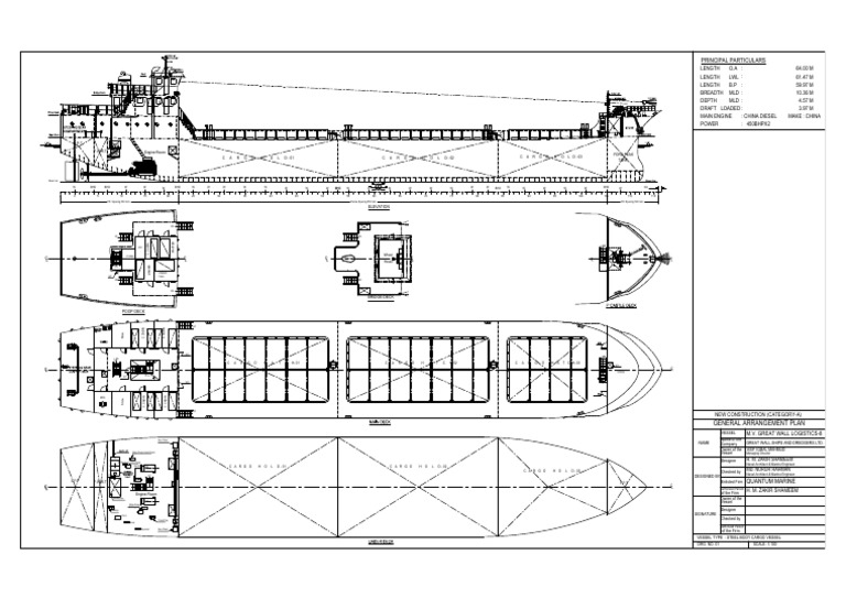 General Arrangement Plan for Cargo Vessel | PDF | Watercraft | Water ...