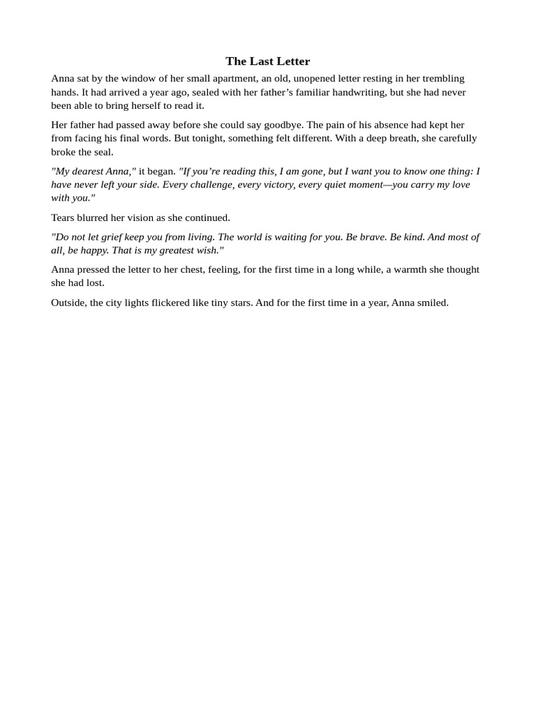 Anna's Last Letter of Love | PDF