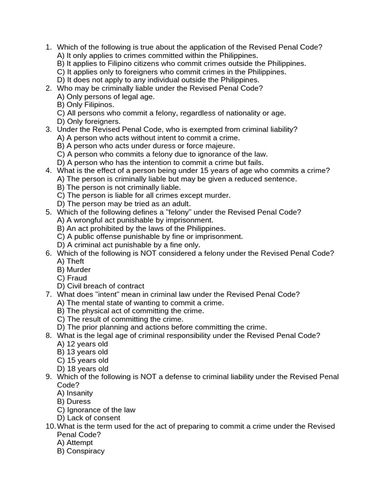 Revised Penal Code: Key Legal Concepts | PDF | Crimes | Crime & Violence