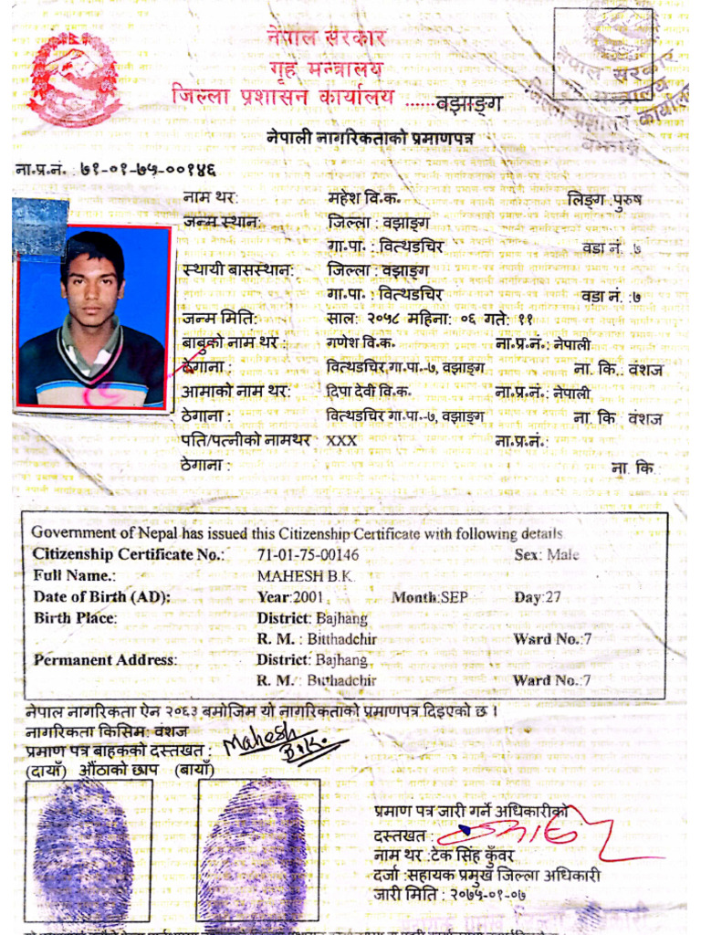 Citizenship ID Card | PDF