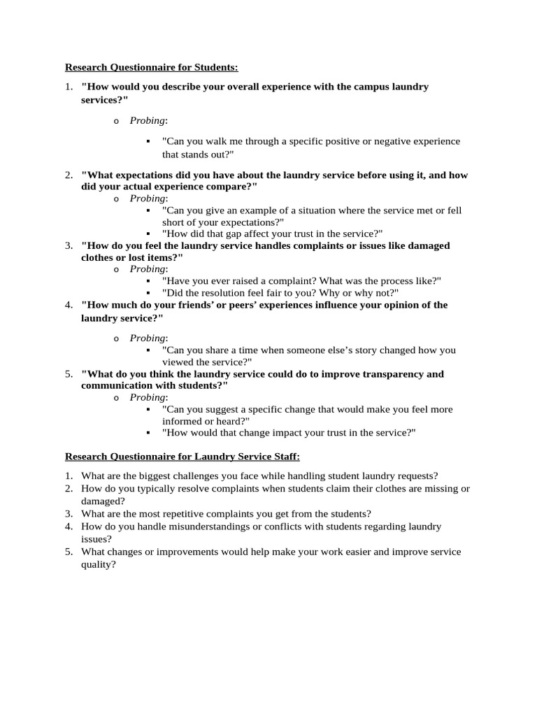 Research Questionnaire | PDF