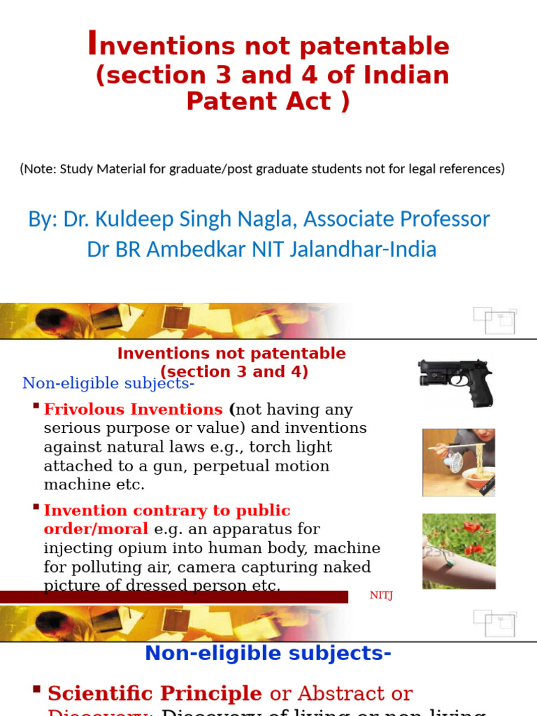 Inventions Not Patentable Under Section | PDF | Genetic Engineering ...