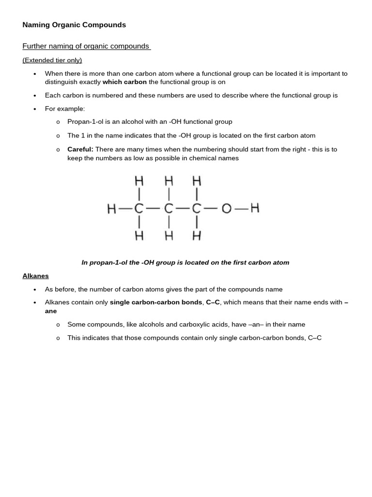Further Naming of Organic Compounds | PDF | Functional Group ...