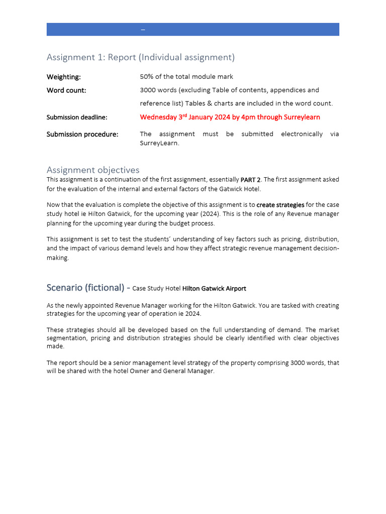 MAN3237+Strategic+Revenue+Management+Assignment+2+Brief | PDF | Theory ...