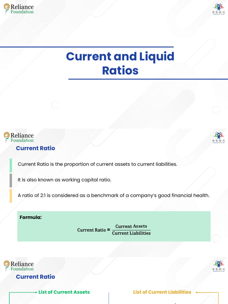 Current and Liquid Ratios Explained | PDF | Market Liquidity | Dividend