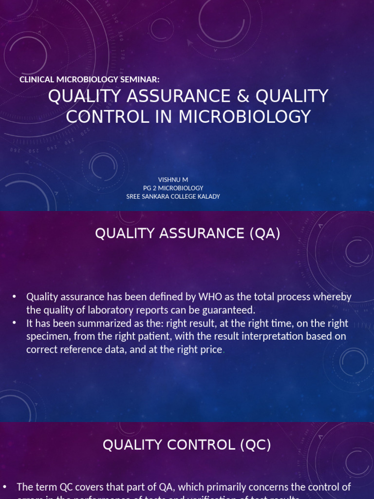 Microbiology Quality Assurance Guide | PDF | Quality Assurance ...