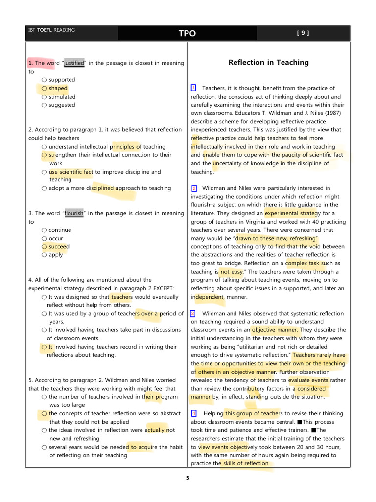 Reflective Practices in Teaching | PDF