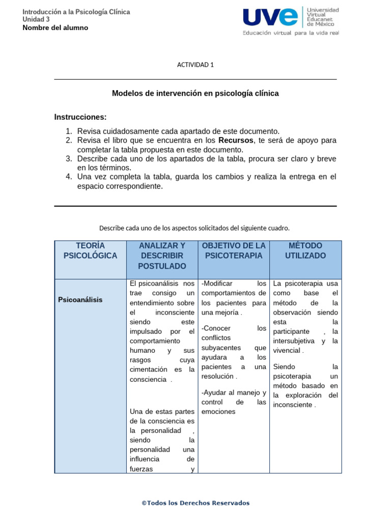 Modelos de Intervención en Psicología Clínica | PDF | Psicoterapia ...