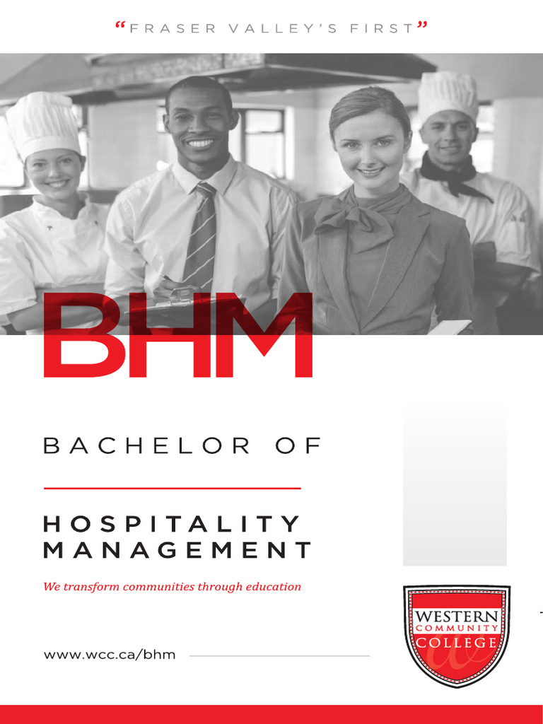 Bachelor of Hospitality Management at WCC | PDF | Educational Stages ...