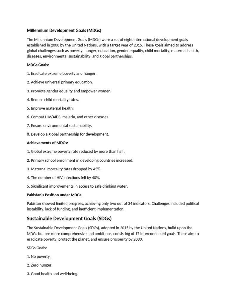 SDGs MGDs | PDF | Millennium Development Goals | Poverty