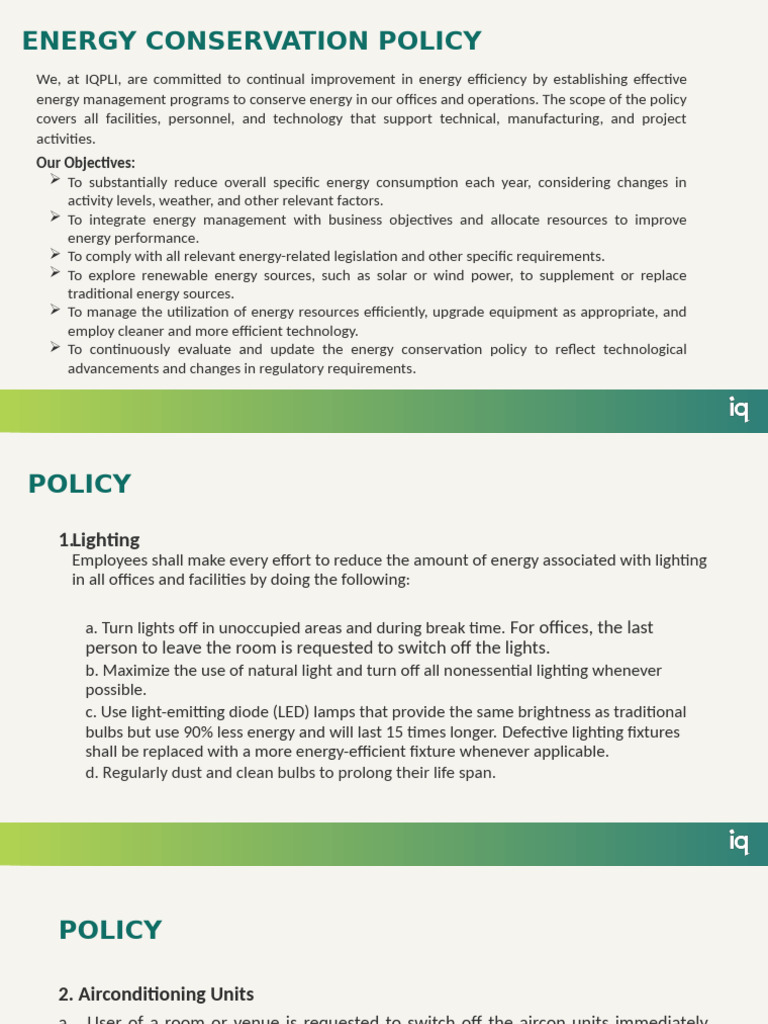 Energy Conservation Policy - For Cascade | PDF | Energy Conservation ...