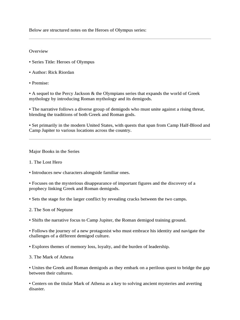 hoo notes | PDF | Rick Riordan