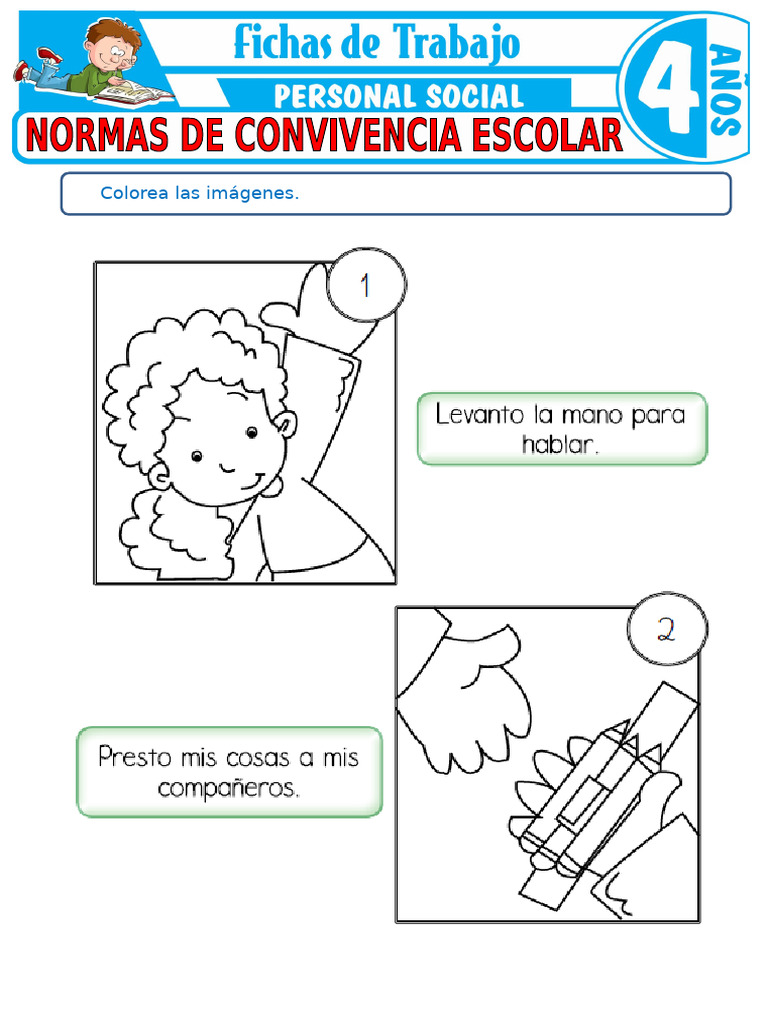 Fichas de Normas de Convivencia Escolar | PDF