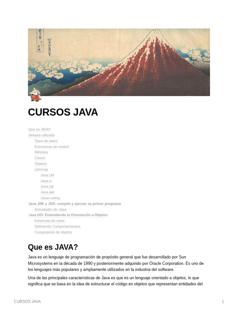 Introducción a Cursos de Java | PDF | Java (lenguaje de programación ...