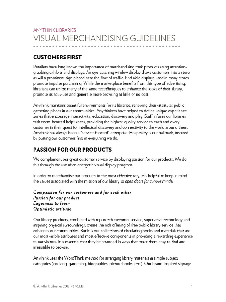 Anythink Libraries Merchandising Guide | PDF | Libraries | Merchandising
