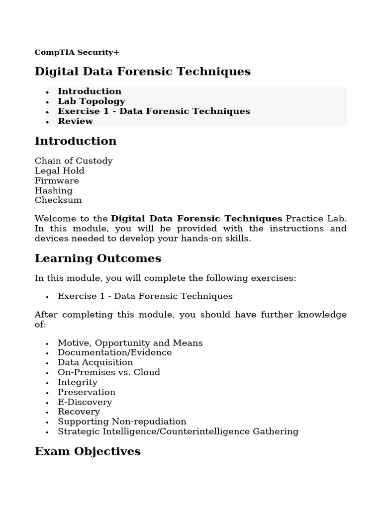 30 Digital Data Forensic Techniques | PDF | Cyberwarfare | Security
