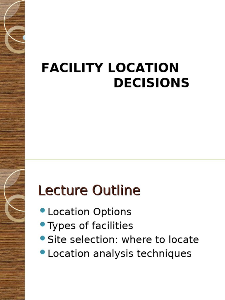 Chapter Eight- Location Decision (1) | PDF | Labour Economics | Exports