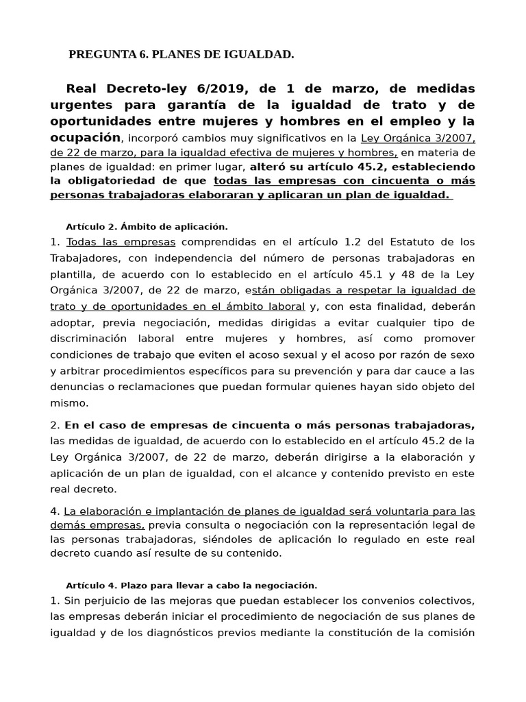 Decreto. Plan de Igualdad | PDF | Igualdad de género | Estudios de género