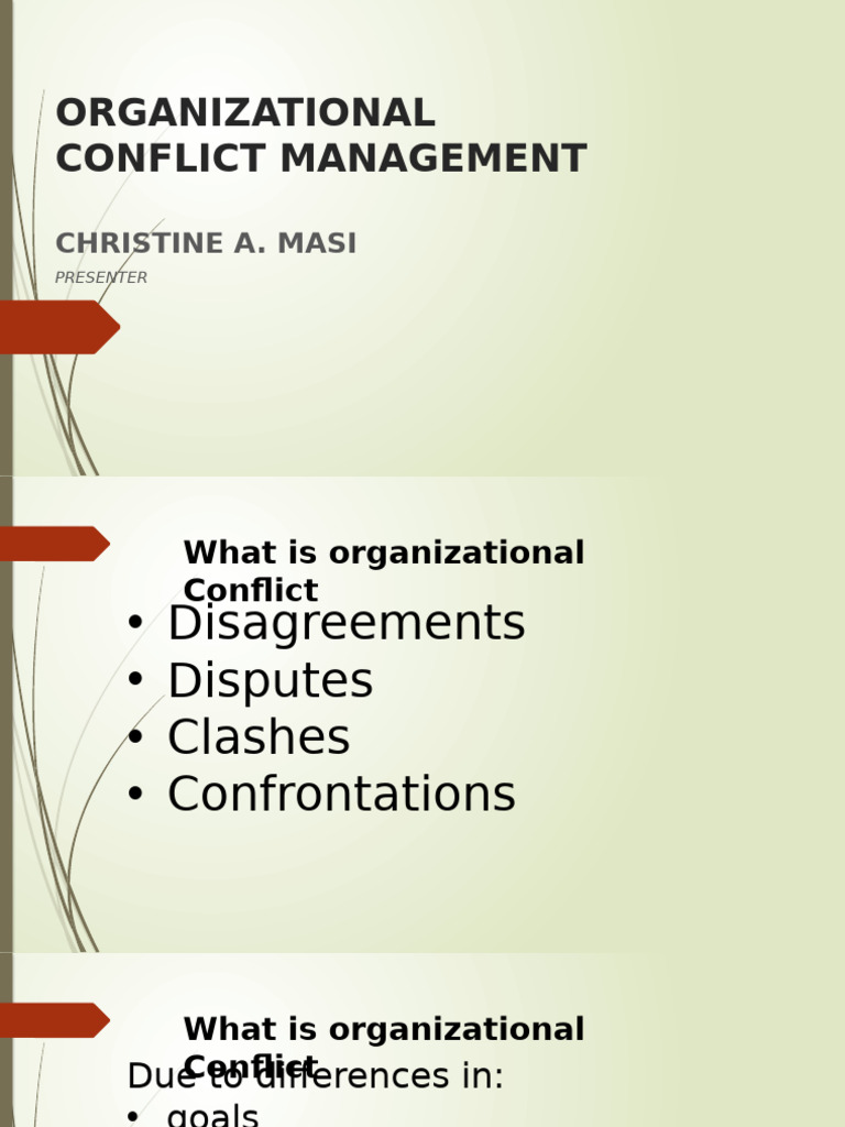 ORGANIZATIONAL CONFLICT MANAGEMENT | PDF | Behavioural Sciences ...