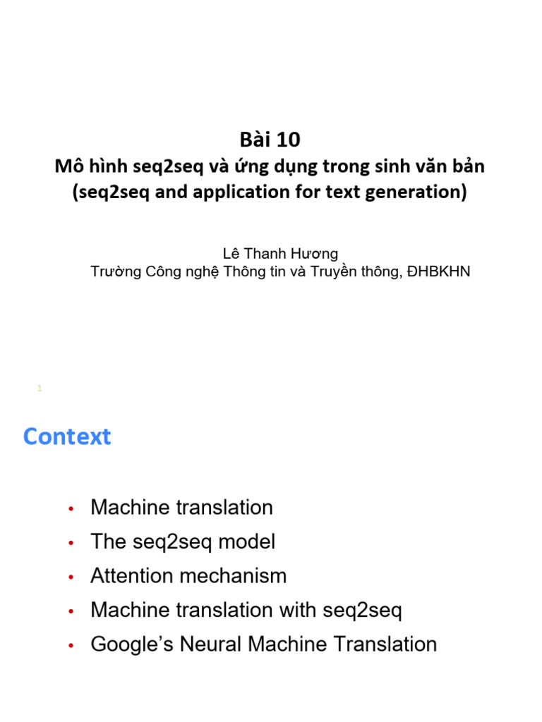 Seq2Seq Model in Machine Translation | PDF | Computational Science ...
