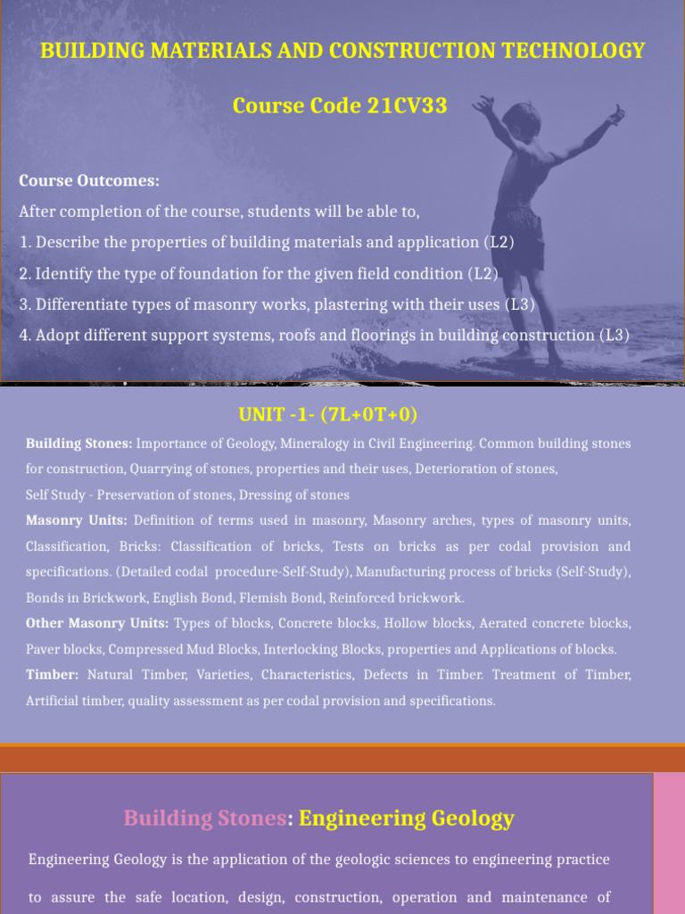 Building Materials & Construction Tech | PDF | Masonry | Rock (Geology)