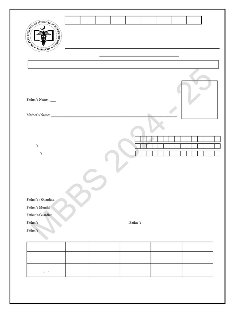 Admission Application for MBBS 2024-25 | PDF
