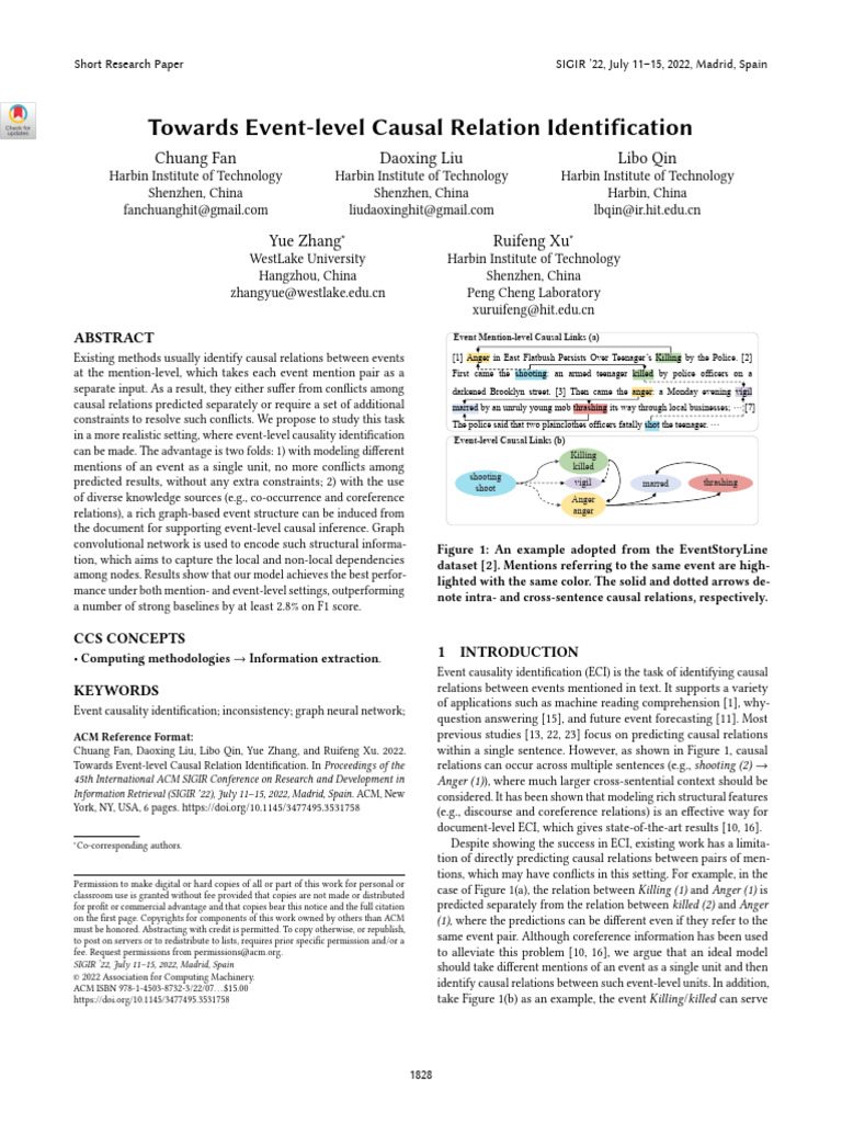 Towards Event-Level Causal Relation Identification | PDF | Vertex ...