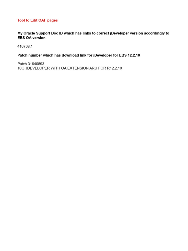 Edit OAF Pages with jDeveloper 12.2.10 | PDF