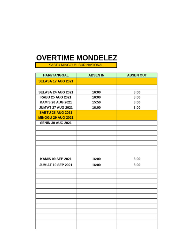 Overtime Pdf